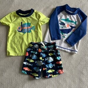 Carter’s 12-18 Months Rash Guard & Swim Trunk Set